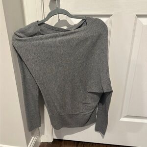 Express Off-the-Shoulder Gray Sweater